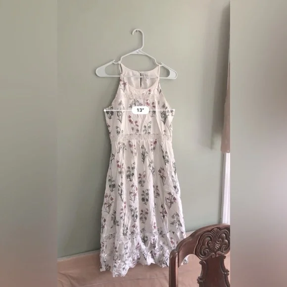 LC Lauren Conrad Disney Collection White Tea Floral Dress - Women’s Small - Picture 6 of 9